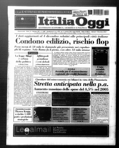 Italia oggi : quotidiano di economia finanza e politica